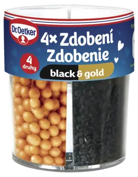 Dr. Oetker Zdobenie 4 druhy black & gold