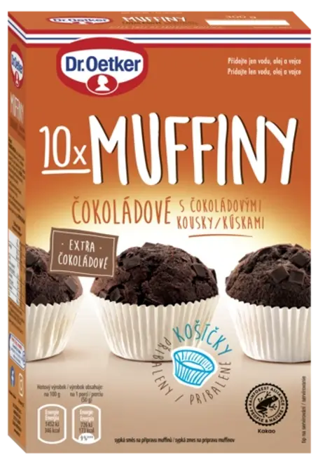 Dr. Oetker Muffiny čokoládové s čokoládovými kúskami