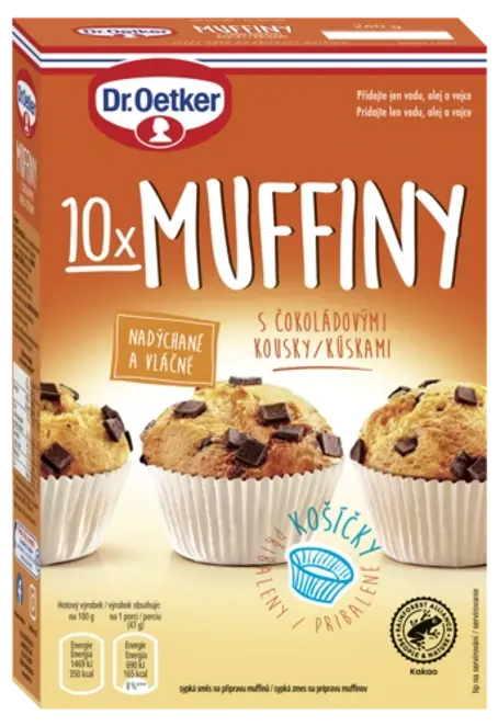 Dr. Oetker Muffiny s čokoládovými kúskami