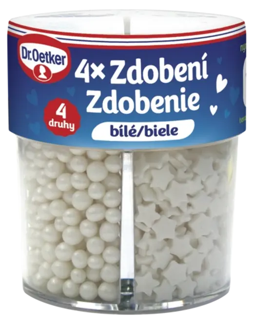 Dr. Oetker Zdobenie 4 druhy biele