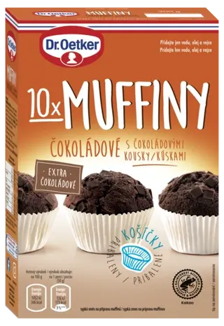 Muffiny čokoládové s čokoládovými kúskami  Dr. Oetker 