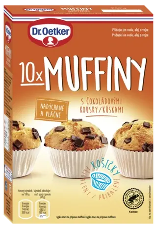 Muffiny s čokoládovými kúskami Dr. Oetker 