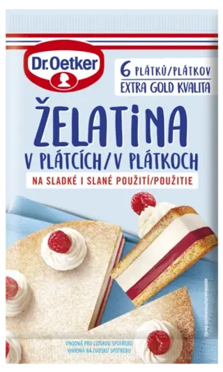Želatína v plátkoch Dr. Oetker 