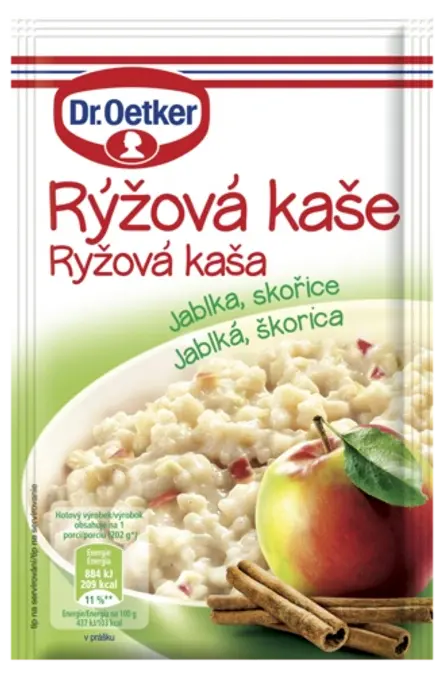 Ryžová kaša Jablká, škorica Dr. Oetker