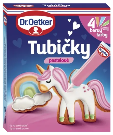 Tubičky pastelové 4 farby Dr. Oetker růžová farba