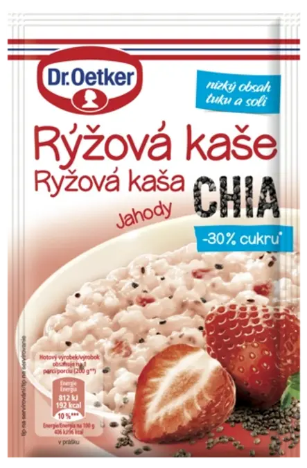 Ryžová kaša Jahody, CHIA Dr. Oetker