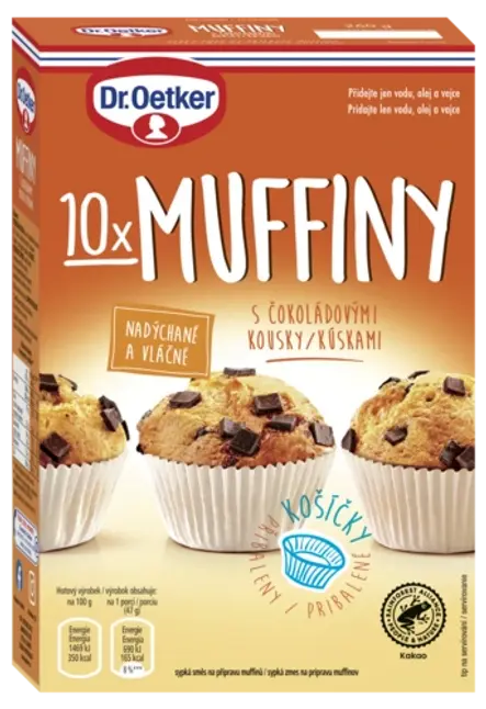 Muffiny s čokoládovými kúskami Dr. Oetker 