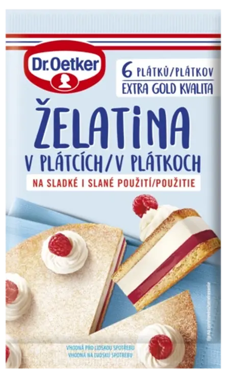 Želatína v plátkoch Dr. Oetker 