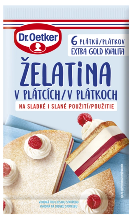 Želatína v plátkoch Dr. Oetker 