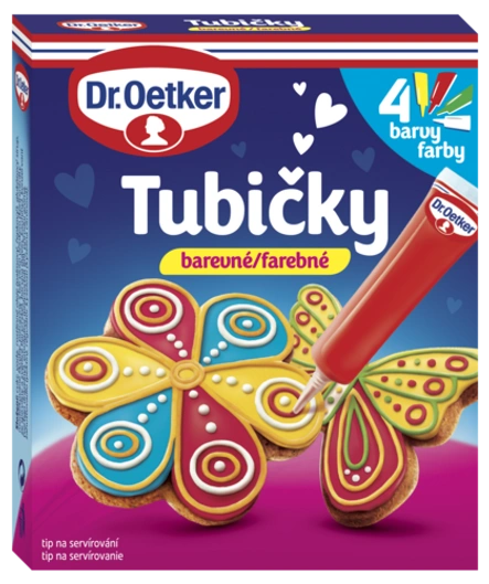 Tubičky na zdobenie 4 farby Dr. Oetker