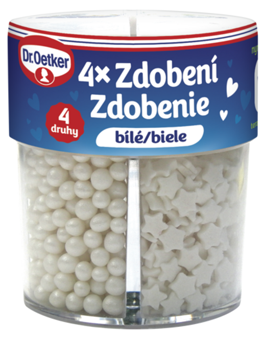Dr. Oetker Zdobenie 4 druhy biele